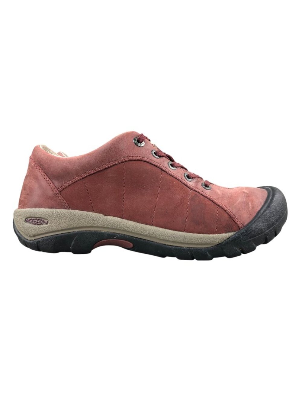 Keen Women's Size 9 Presidio Red Leather Closed Toe Lace-Up Hiking Shoes Sneaker